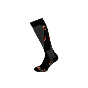 TECNICA-Wool ski socks, black/orange