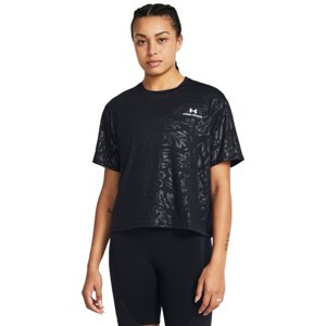 UNDER ARMOUR-Rush Energy Emboss Crop SS-BLK Fekete L
