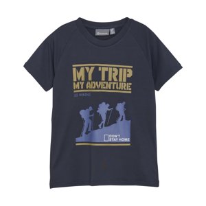 COLOR KIDS-T-shirt W. Print - S/S, total eclipse Kék 110