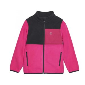 COLOR KIDS-Fleece Jacket - Colorblock, fuchsia purple