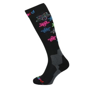 BLIZZARD-Viva Flowers ski socks junior,black/flowers Fekete 30/32