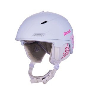 BLIZZARD-Viva Double ski helmet, white matt/magenta flowers Fehér 56/59 cm 20/21