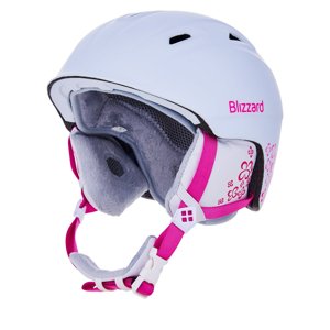 BLIZZARD-Viva Demon ski helmet, white matt/magenta flowers Fehér 56/59 cm 20/21