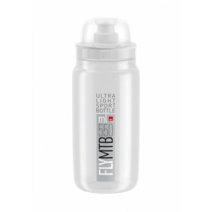 ELITE-Fľaša FLY MTB transparentná šedé logo 550 ml Fehér