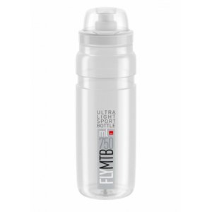 ELITE-Fľaša FLY MTB transparentná šedé logo 750 ml Fehér