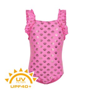 COLOR KIDS-Swimsuit w. frills UPF 40+ Sugar Pink Rózsaszín 116