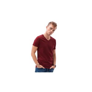 OMBRE-T-shirt SS-S1369-V10-BURGUND Piros XL