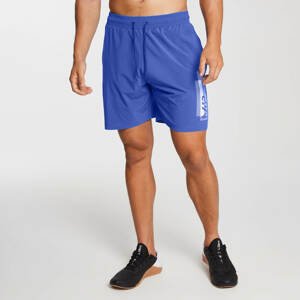 Nyomott mintás férfi rövidnadrág - Kobaltkék - XL